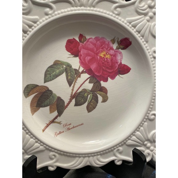 Set of Three Redoute Roses Collection Square Plates by Baum Bros. formalities - Picture 11 of 16